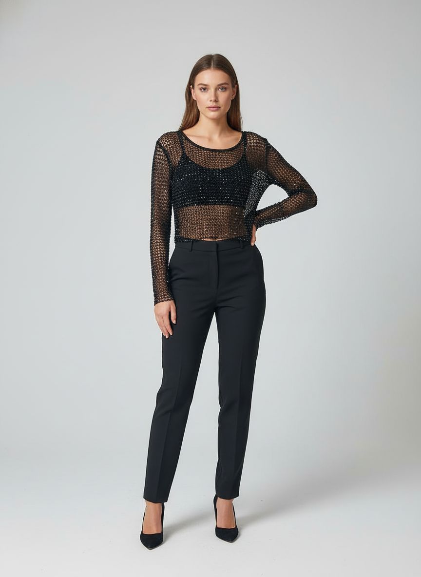 Cropped Manga Longa Tela