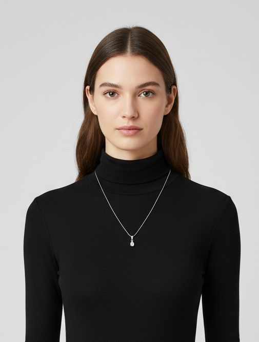 Colar Prata Pedra Única