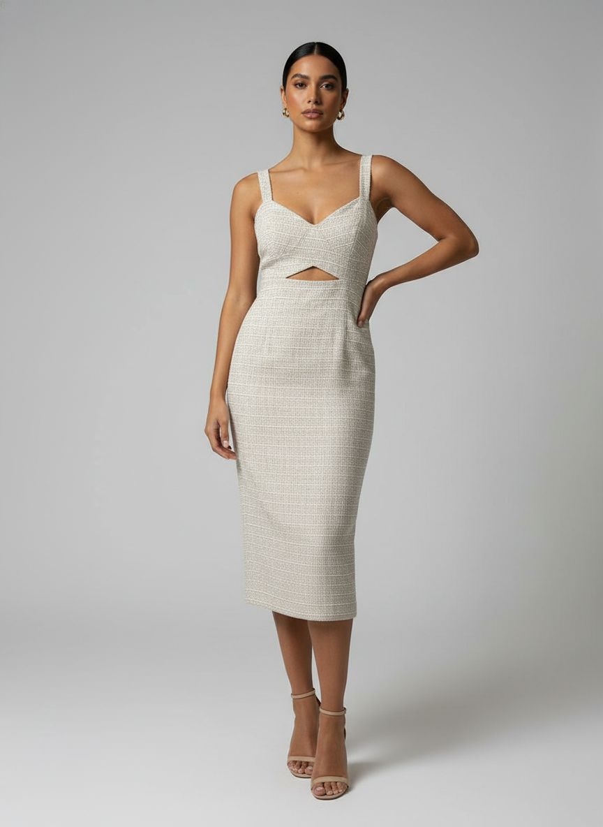 Vestido Midi Recorte Frontal