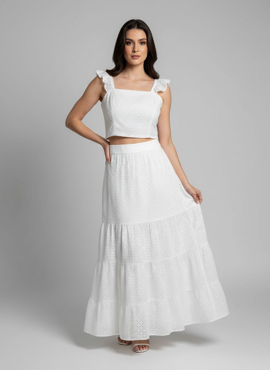 Conjunto Cropped + Saia Laise