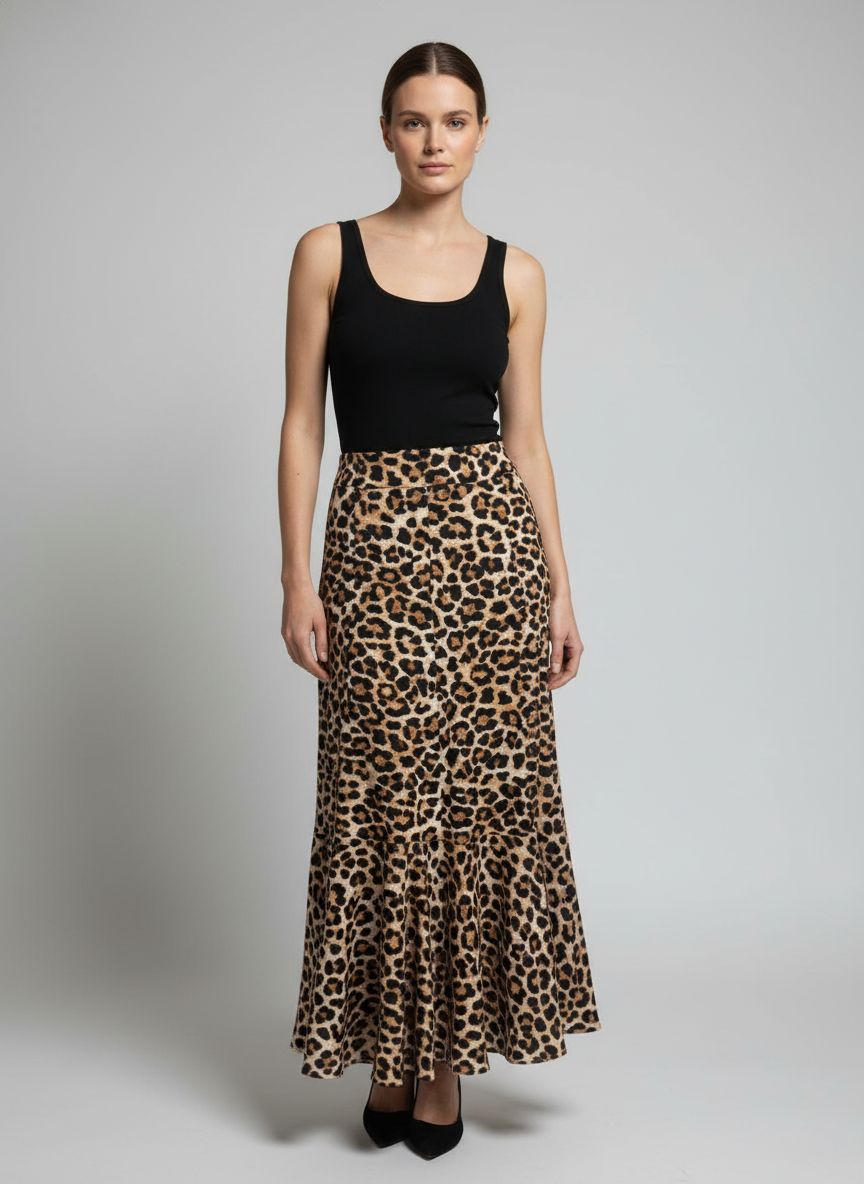 Saia Midi Animal Print