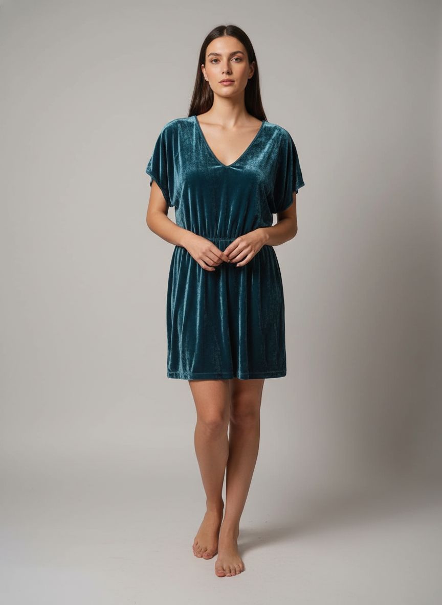 Vestido Curto Veludo