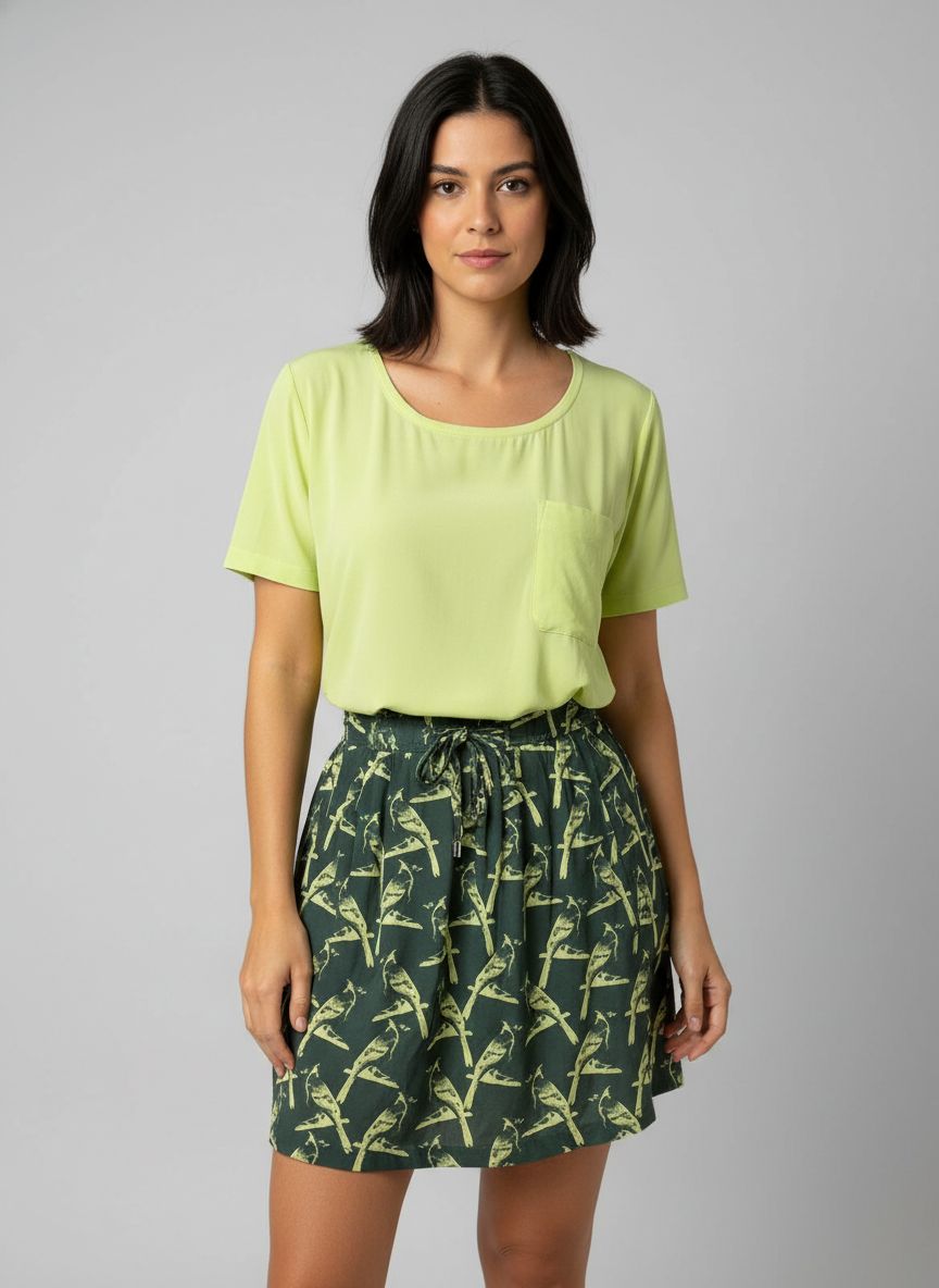 Conjunto Saia + Blusa Seda