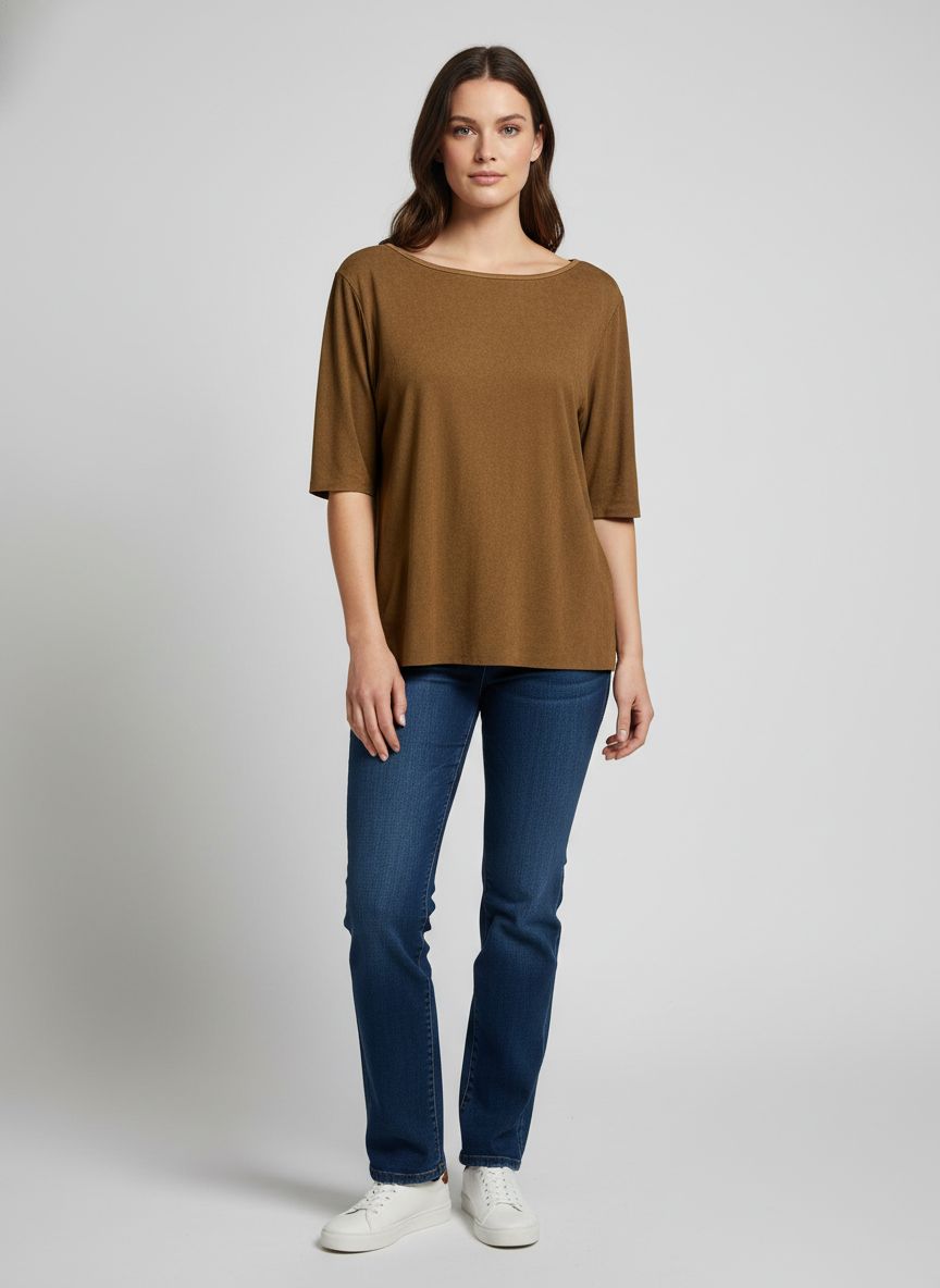 Blusa Manga Curta Suede