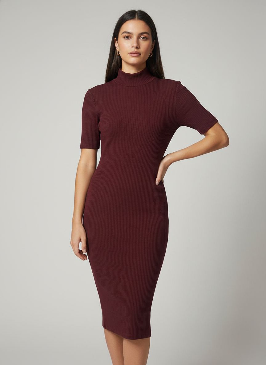 Vestido Midi Canelado