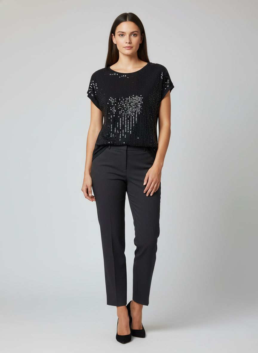 Blusa Manga Curta Paete