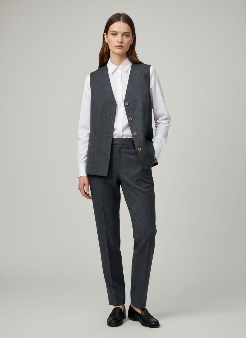 Colete Vintage Lã Batida