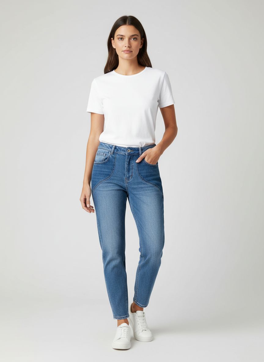 Calça Jeans Dois Tons