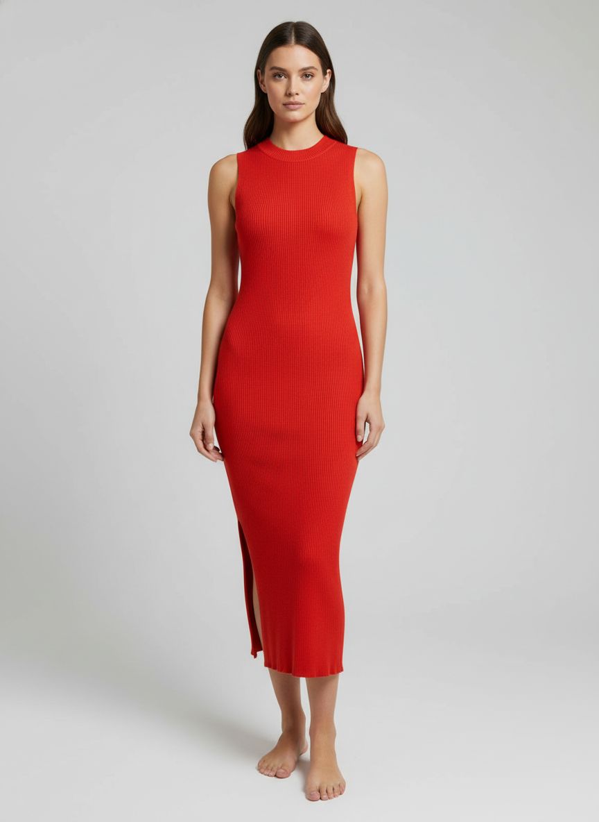 Vestido Longo Canelado