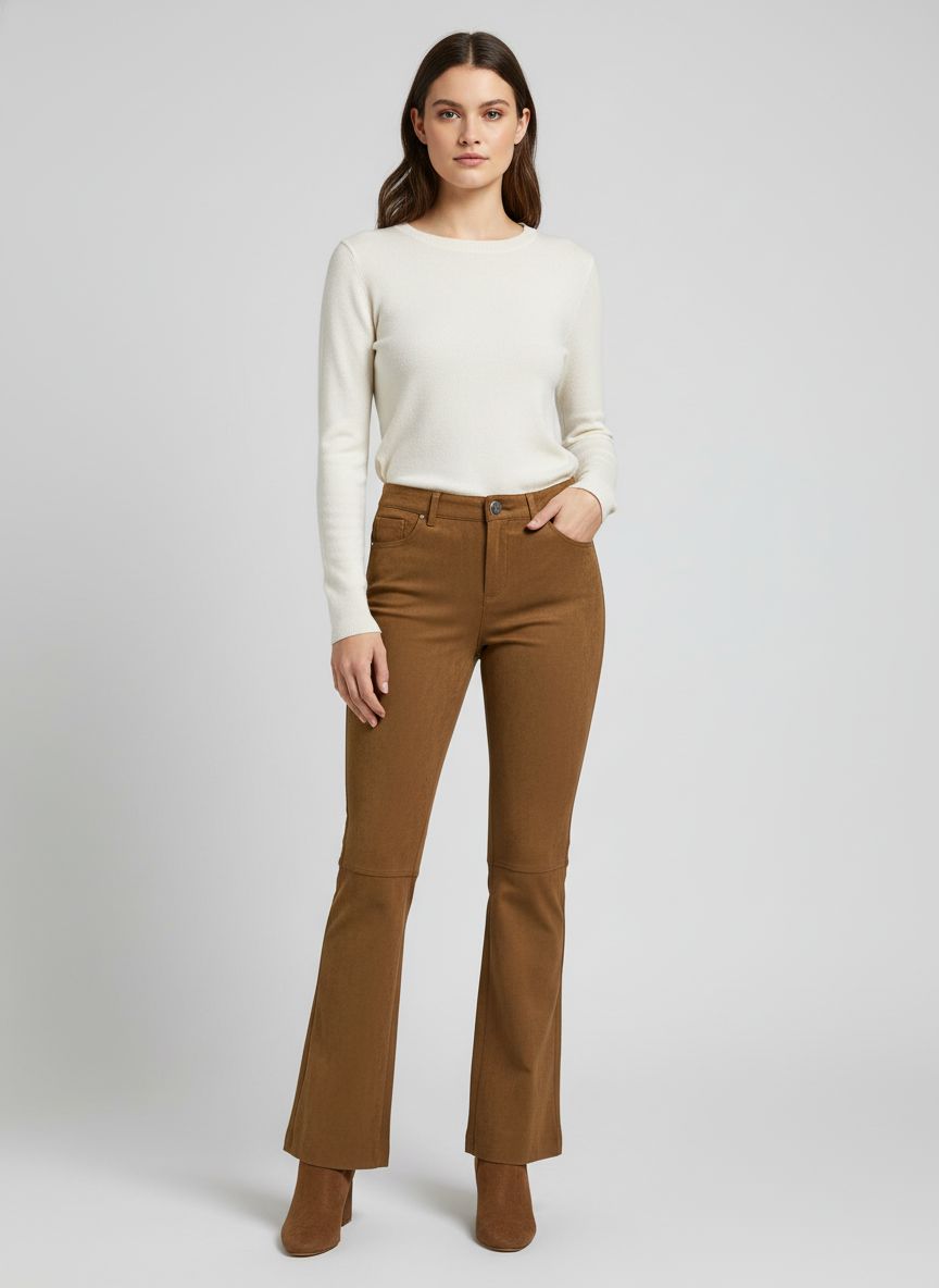Calça Flare Suede
