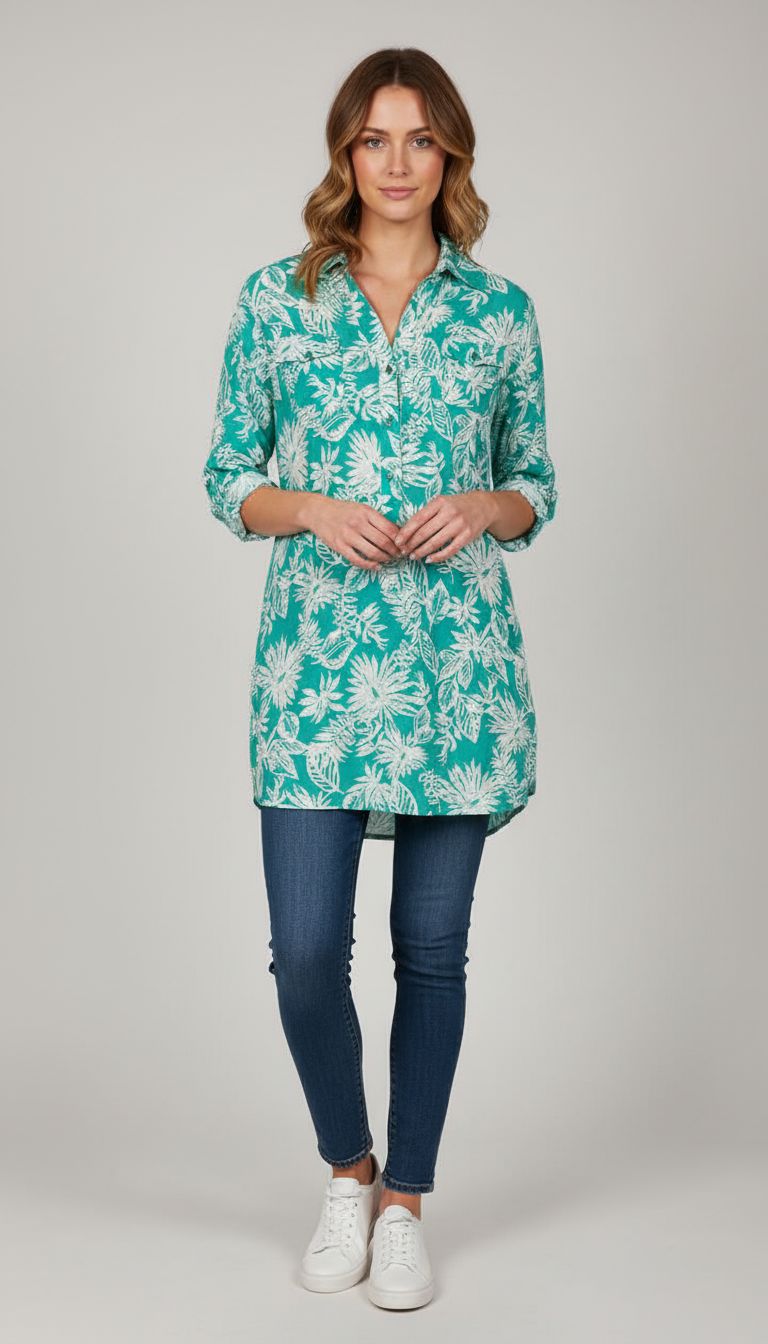 Camisa Estampa Folhagem