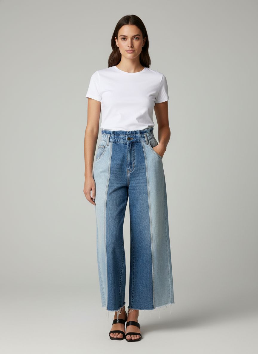Calça Jeans Bicolor