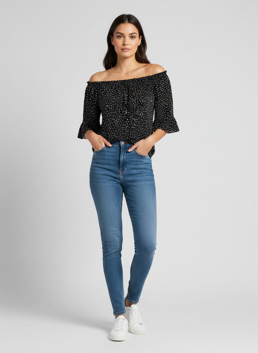 Blusa Ombro a Ombro Poá