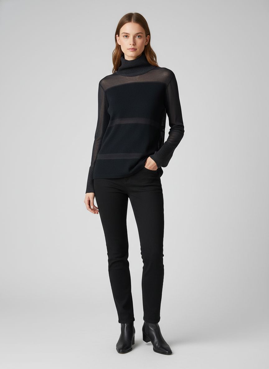 Blusa Tule Gola Alta