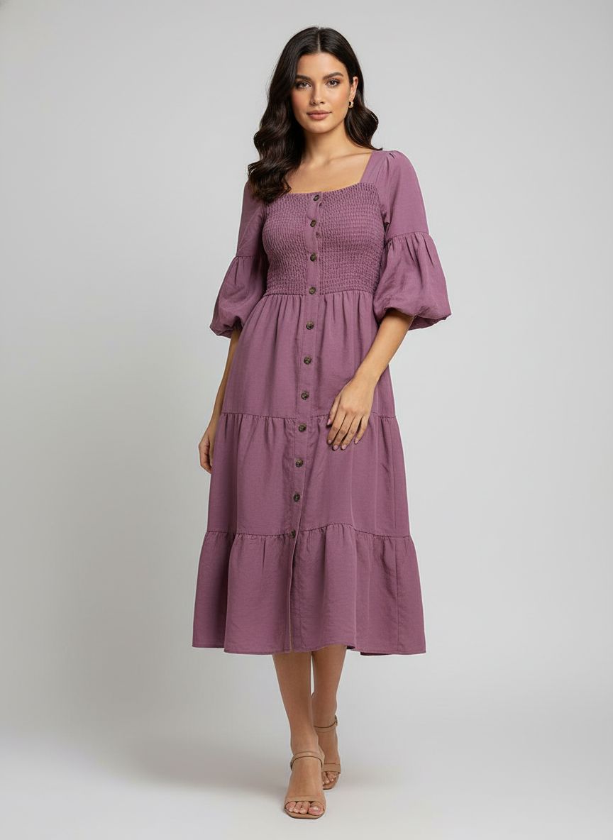 Vestido Midi Botões