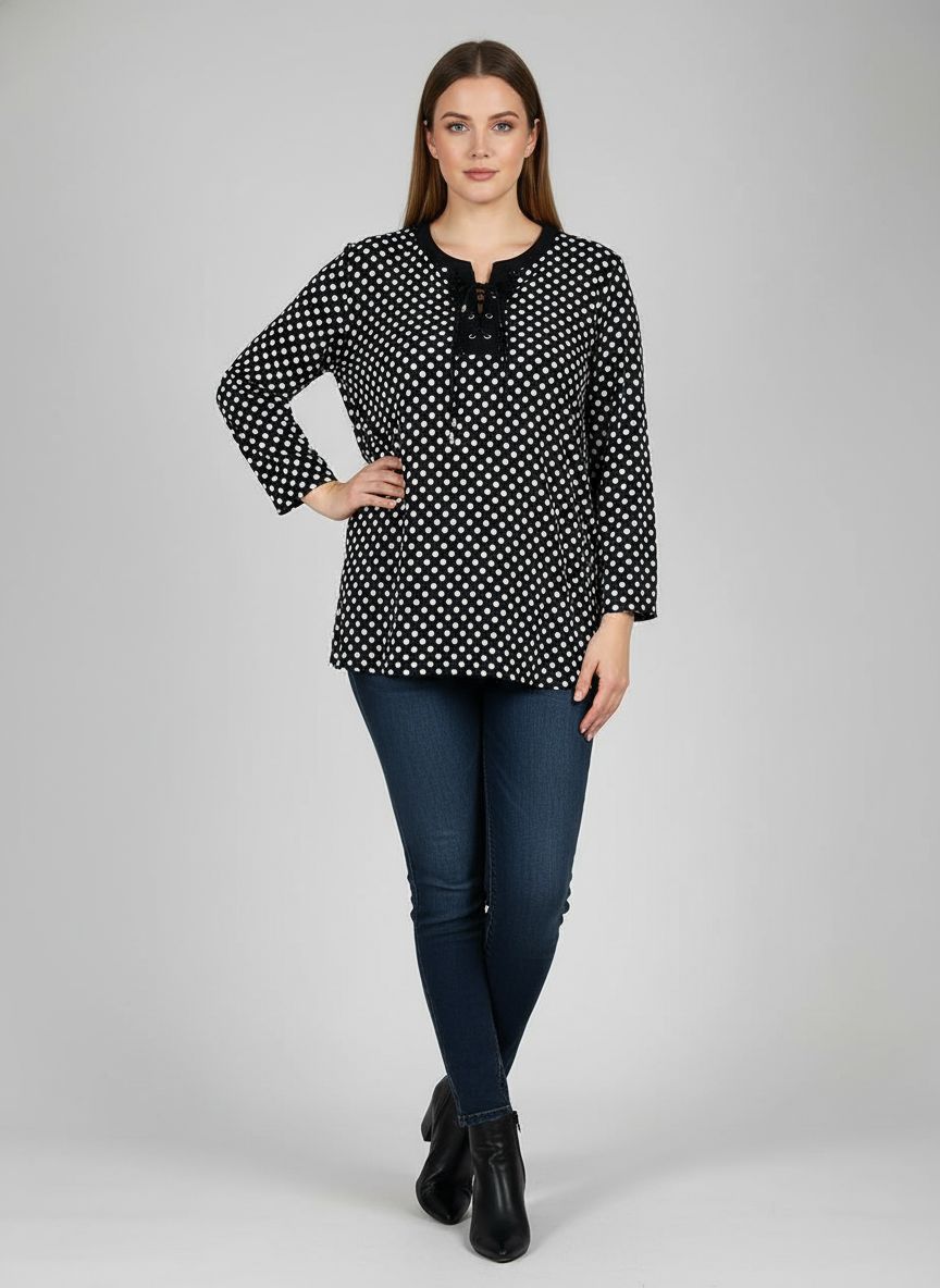 Blusa Manga Curta Poá