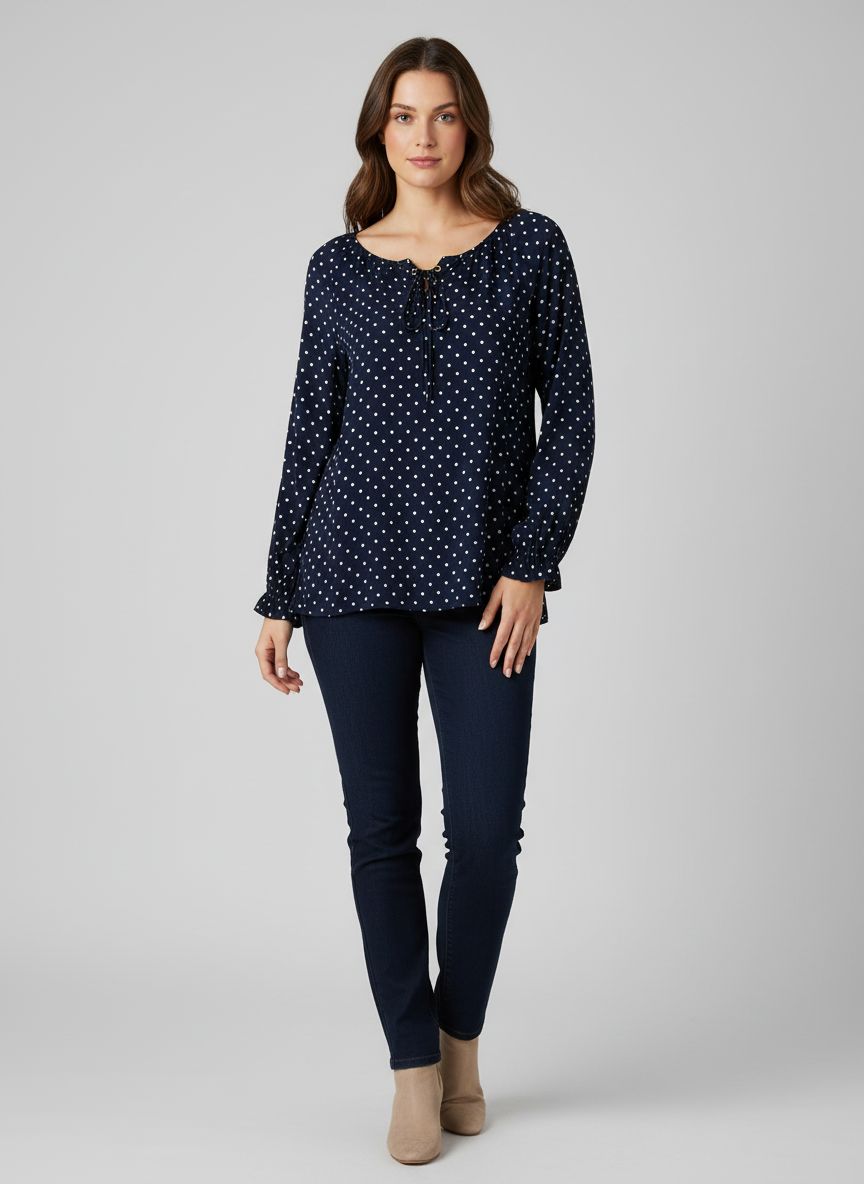 Blusa Manga Longa Poá