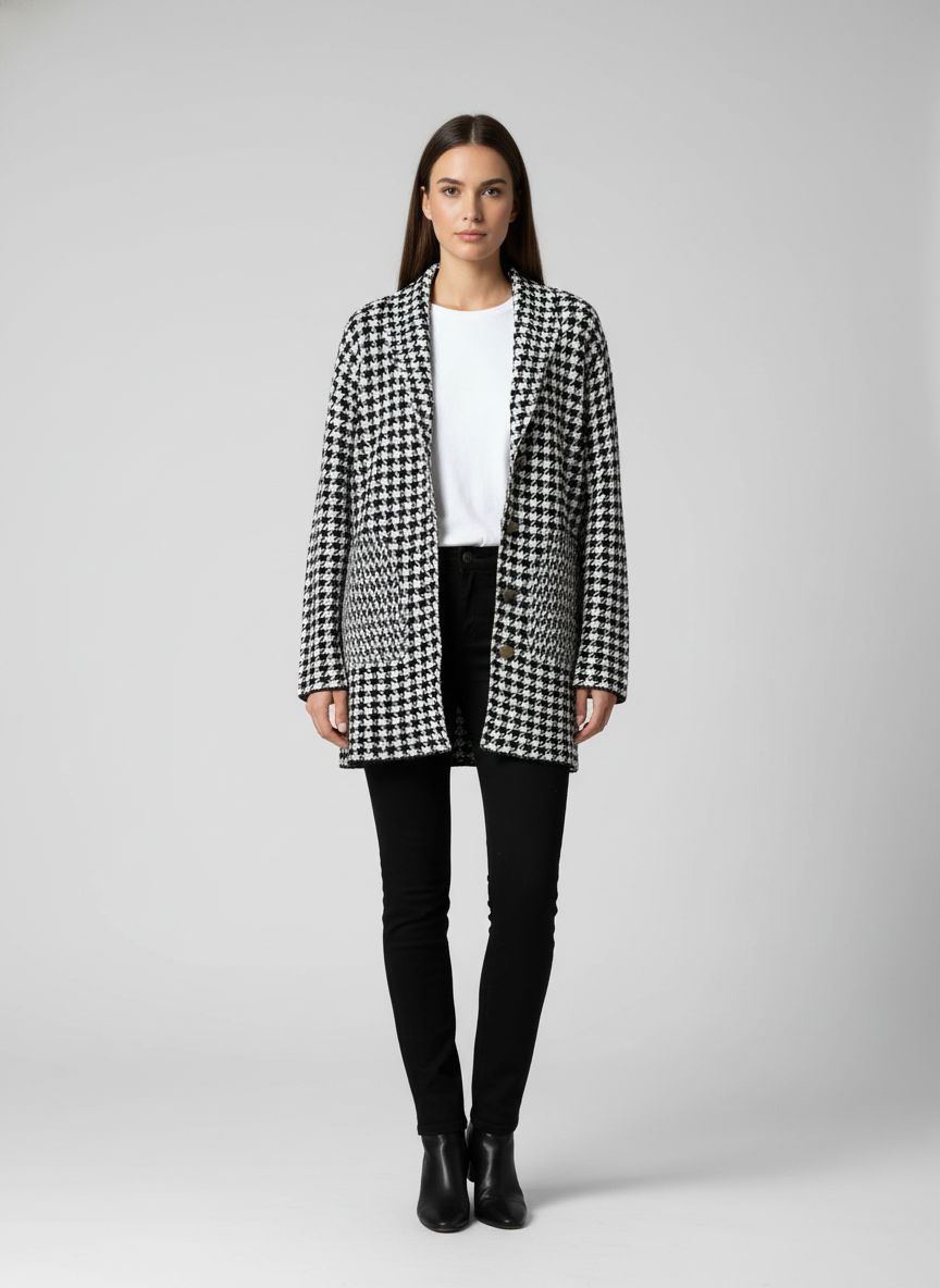 Casaco Tricot Alongado P&B