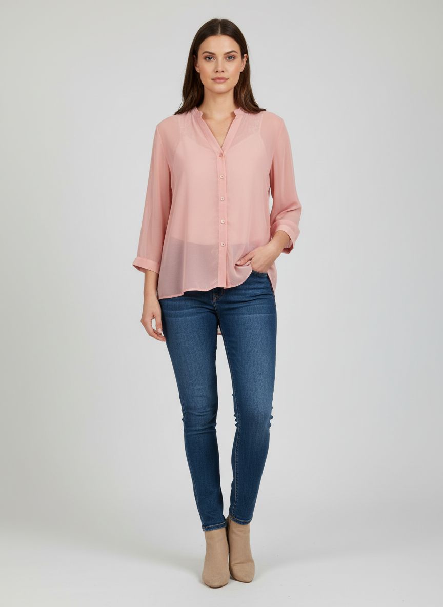 Camisa Transparencia Detalhe Renda