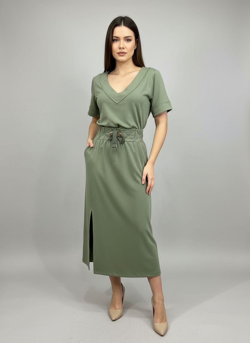 Conjunto Saia Midi + Tshirt