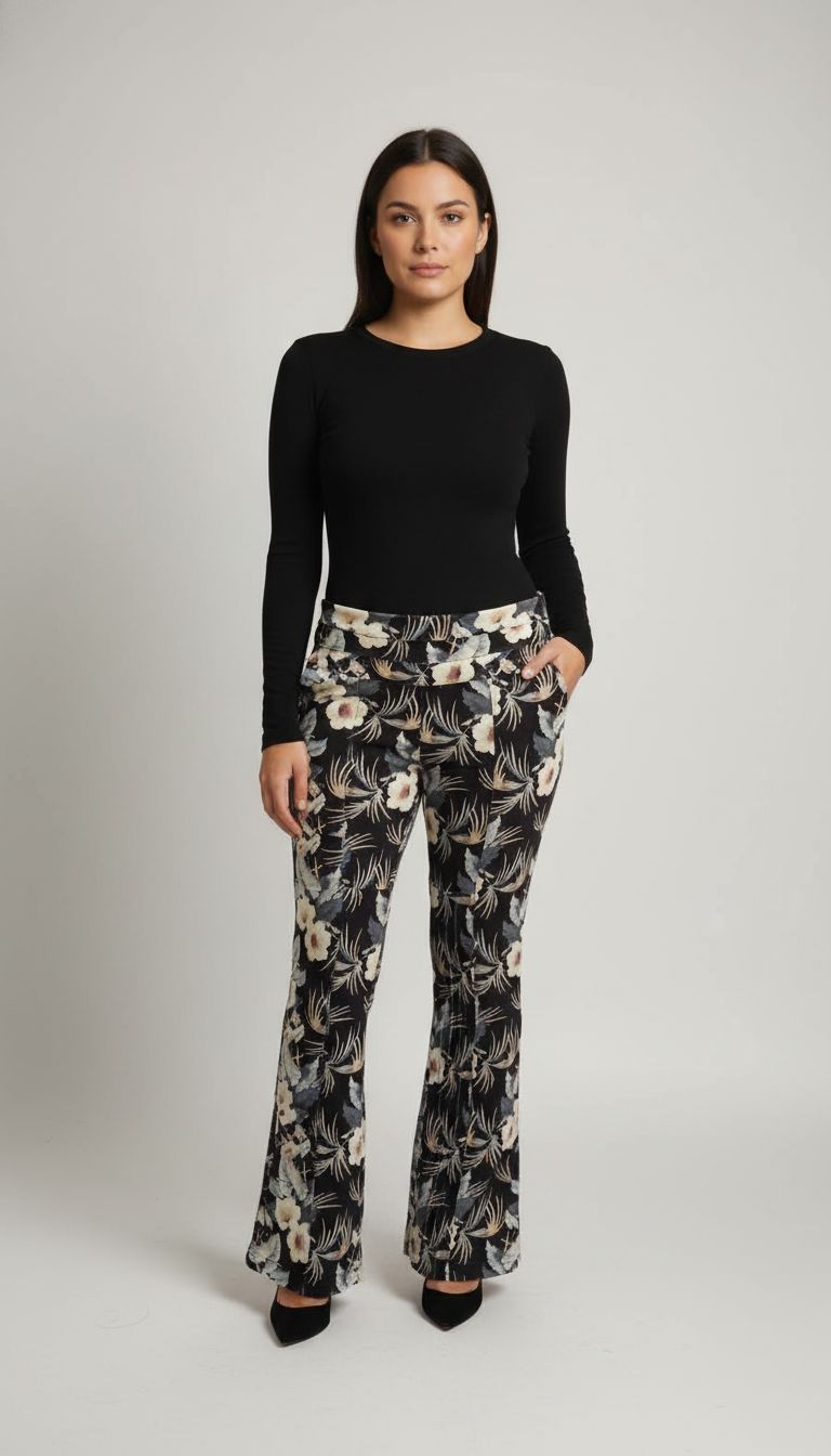 Calça Flare Floral