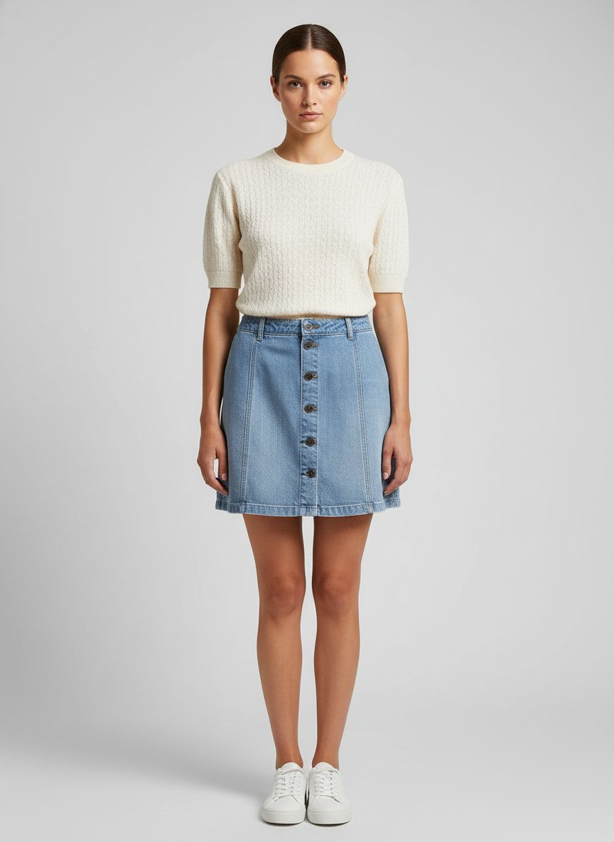 Saia Jeans Botões