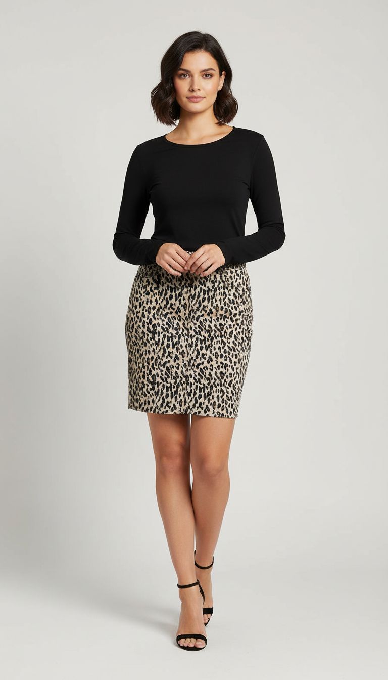 Saia Animal Print Reta