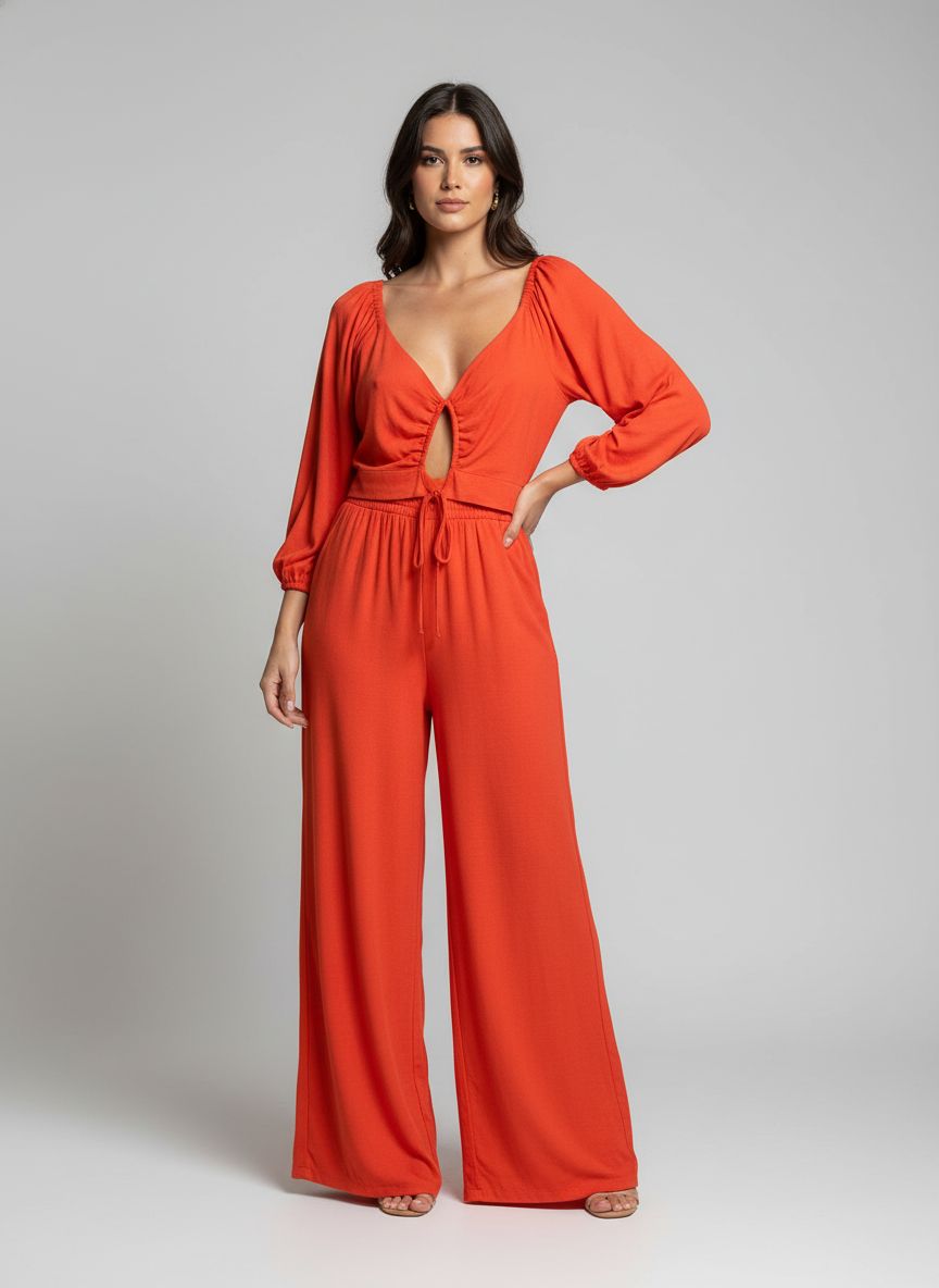 Conjunto Calça Pantalona + Cropped