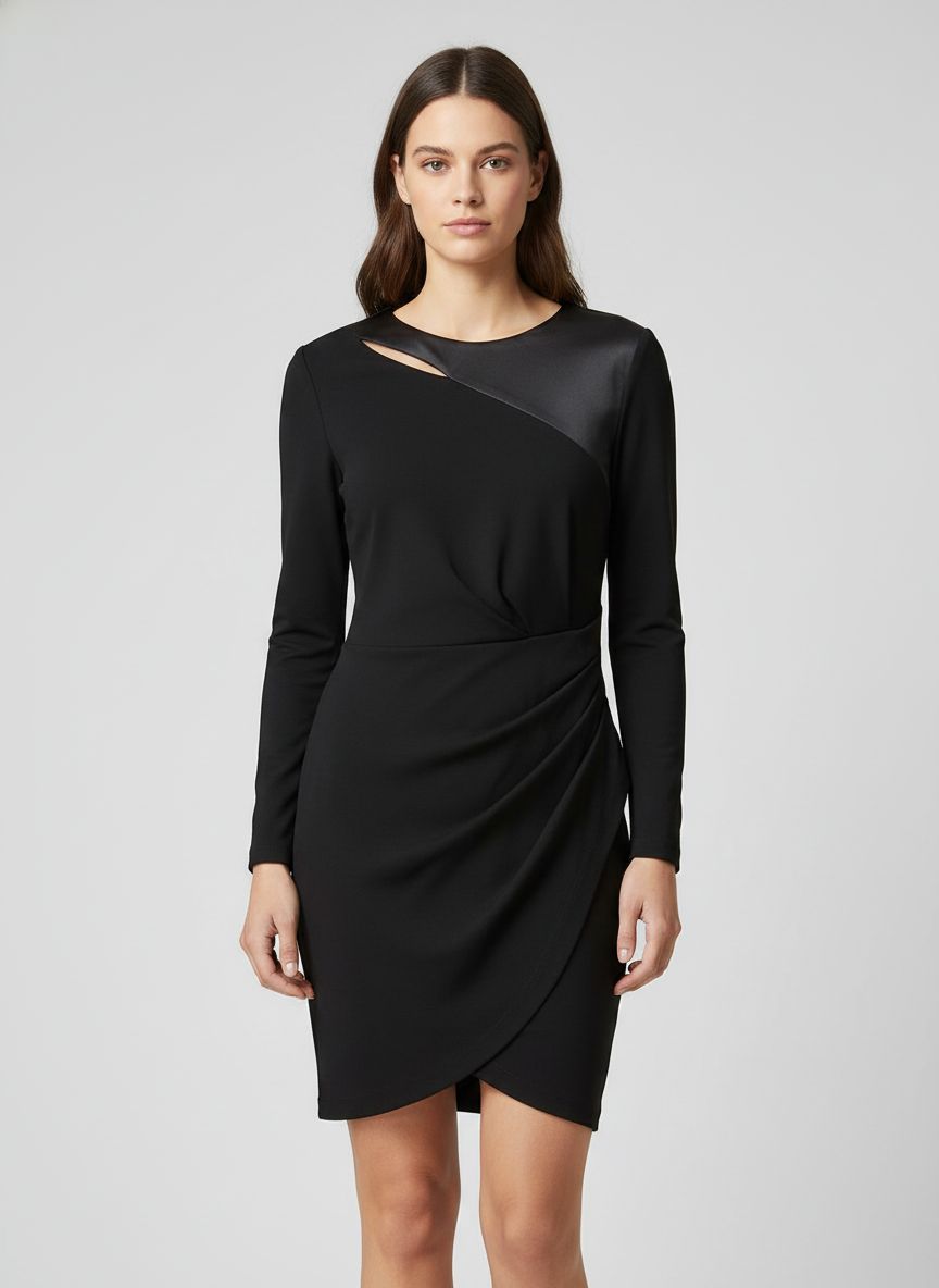 Vestido Manga Longa Fenda