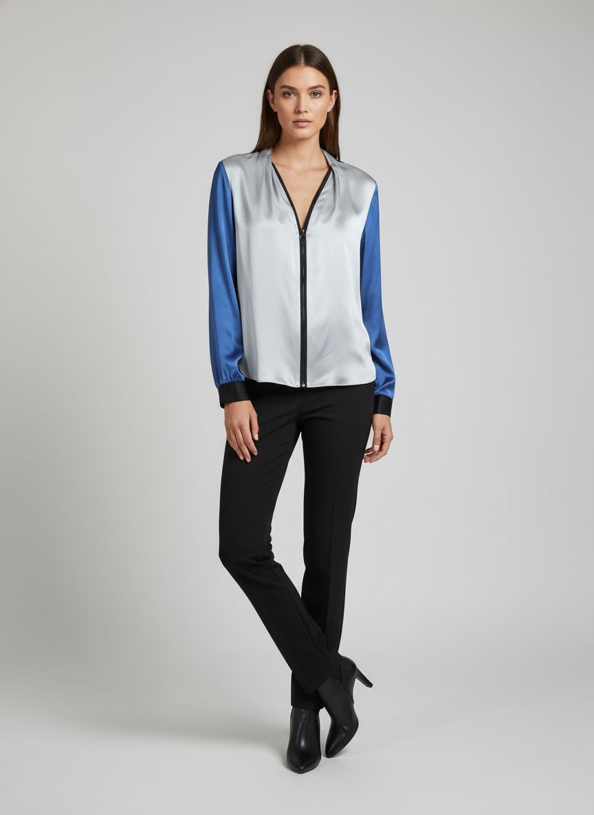 Camisa Ziper Seda