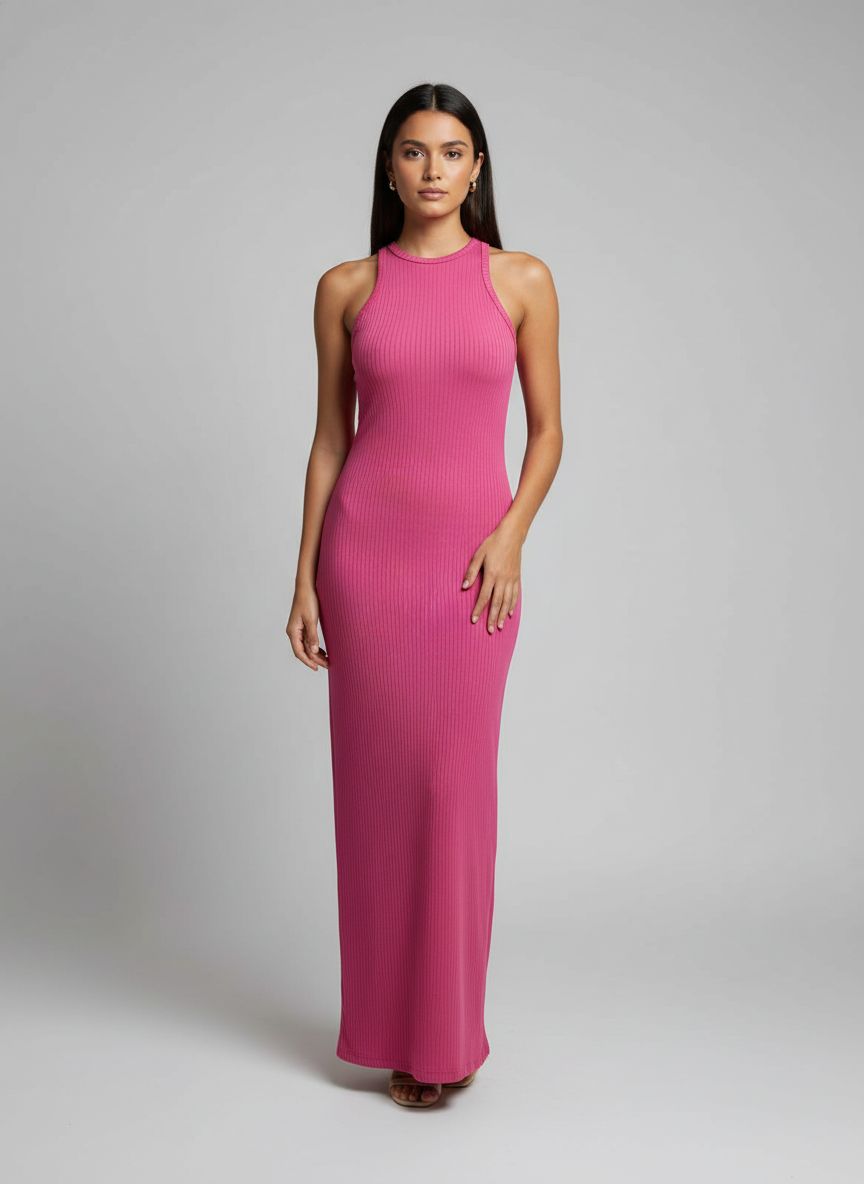Vestido Longo Canelado