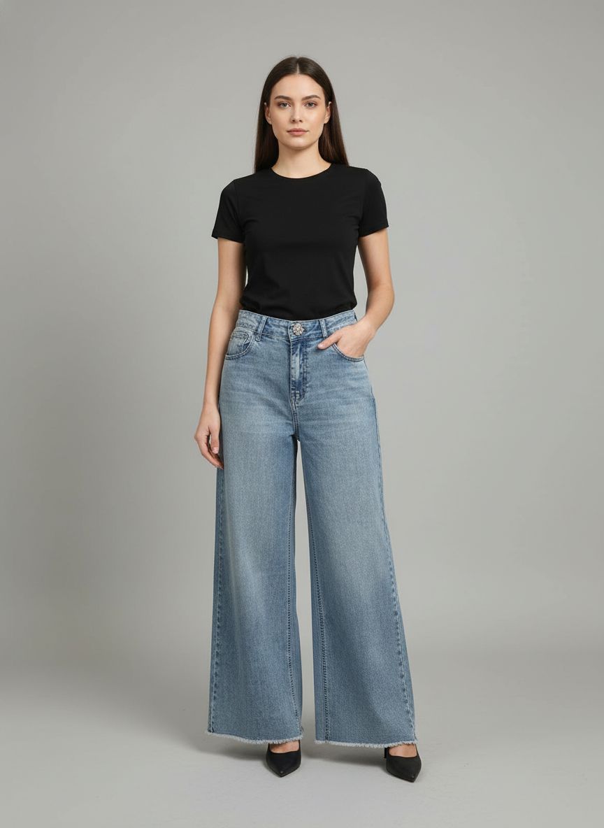 Calça Jeans Wide Leg