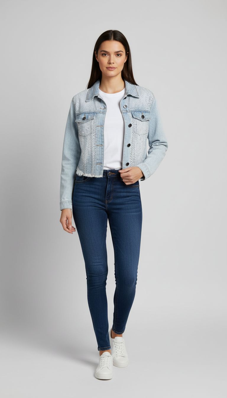 Jaqueta Jeans Bordada