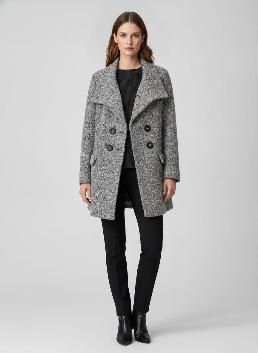 Casaco Blazer Alongado Lã Batida