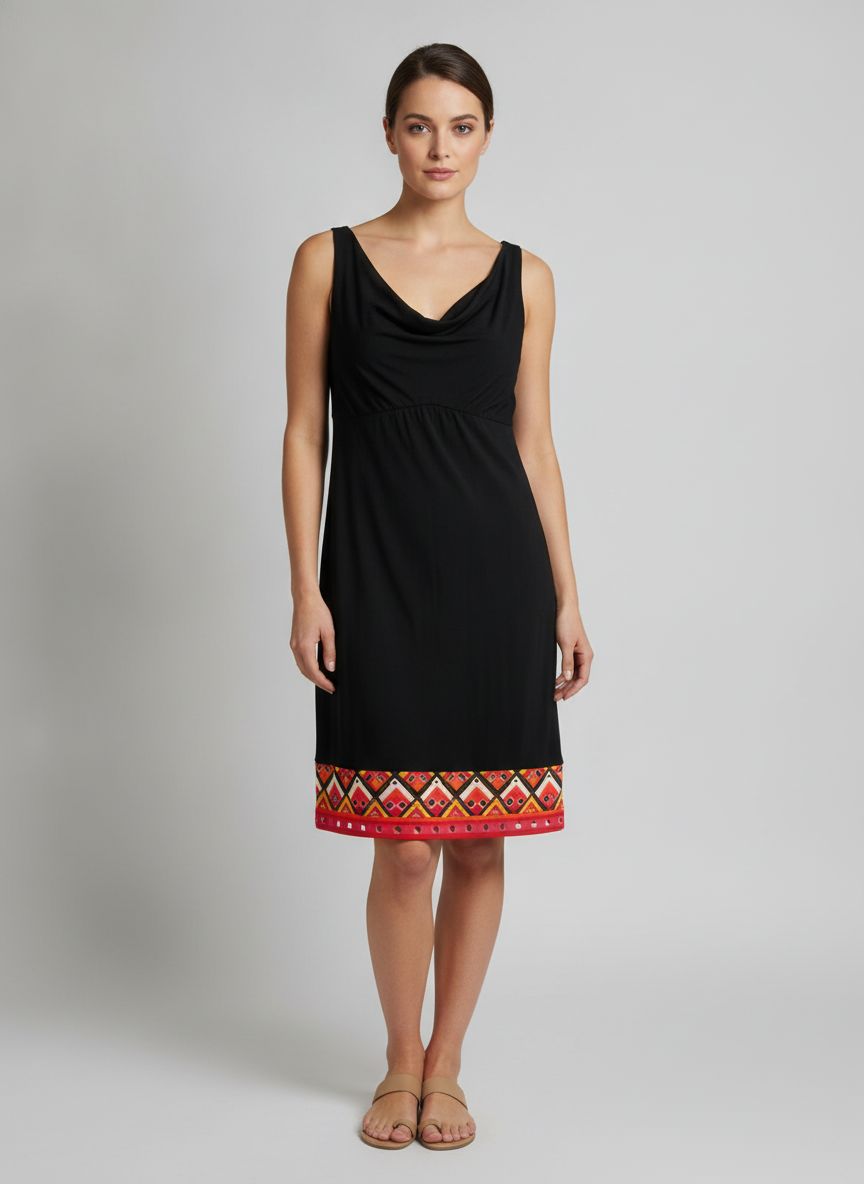 Vestido Midi Detalhe Barra