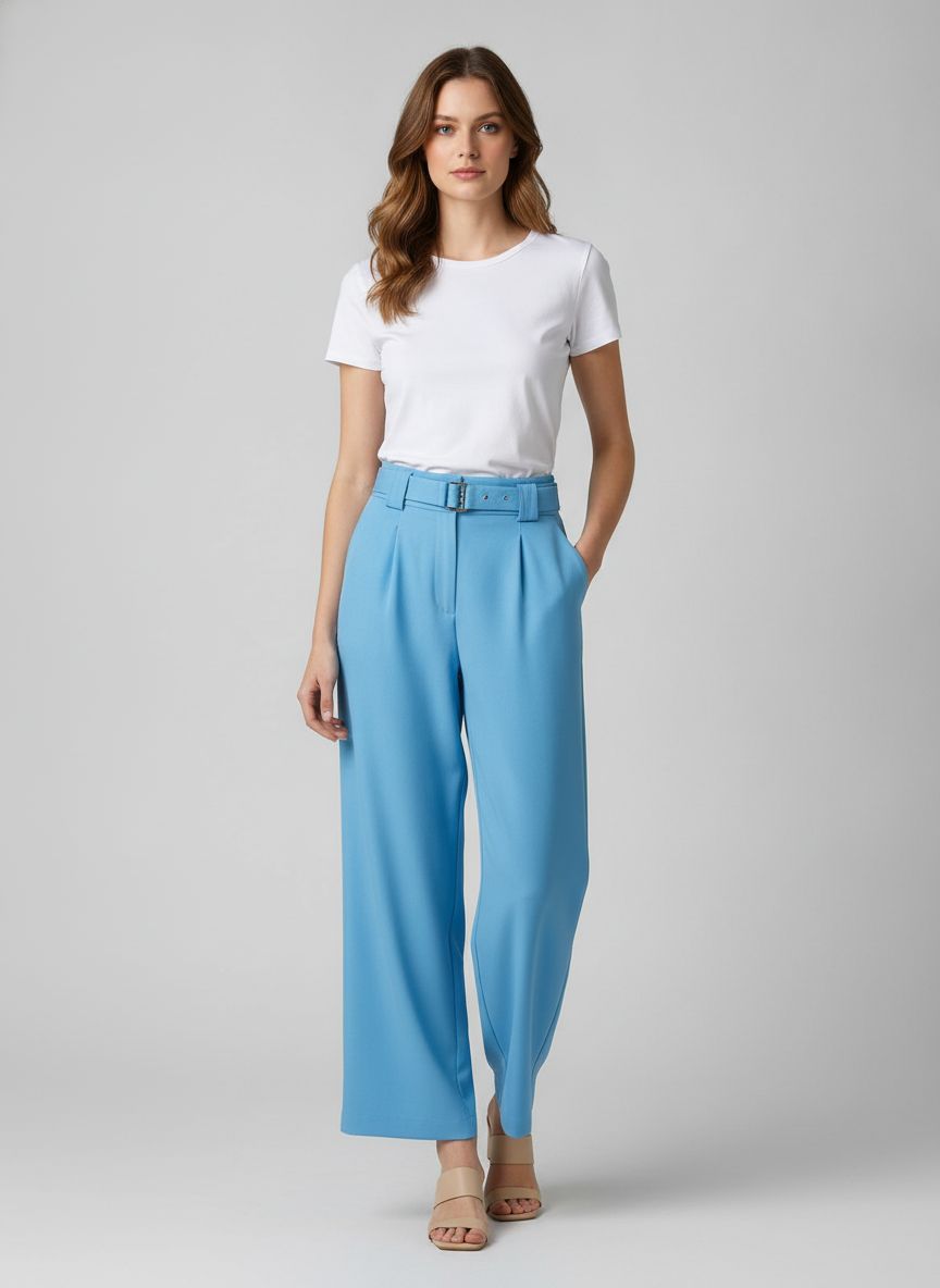 Calça Pantalona Cinto Elástico