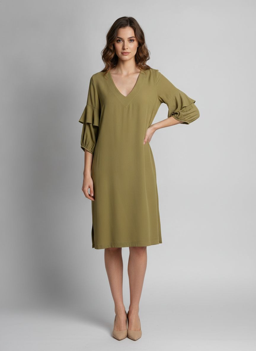 Vestido Midi Manga Longa