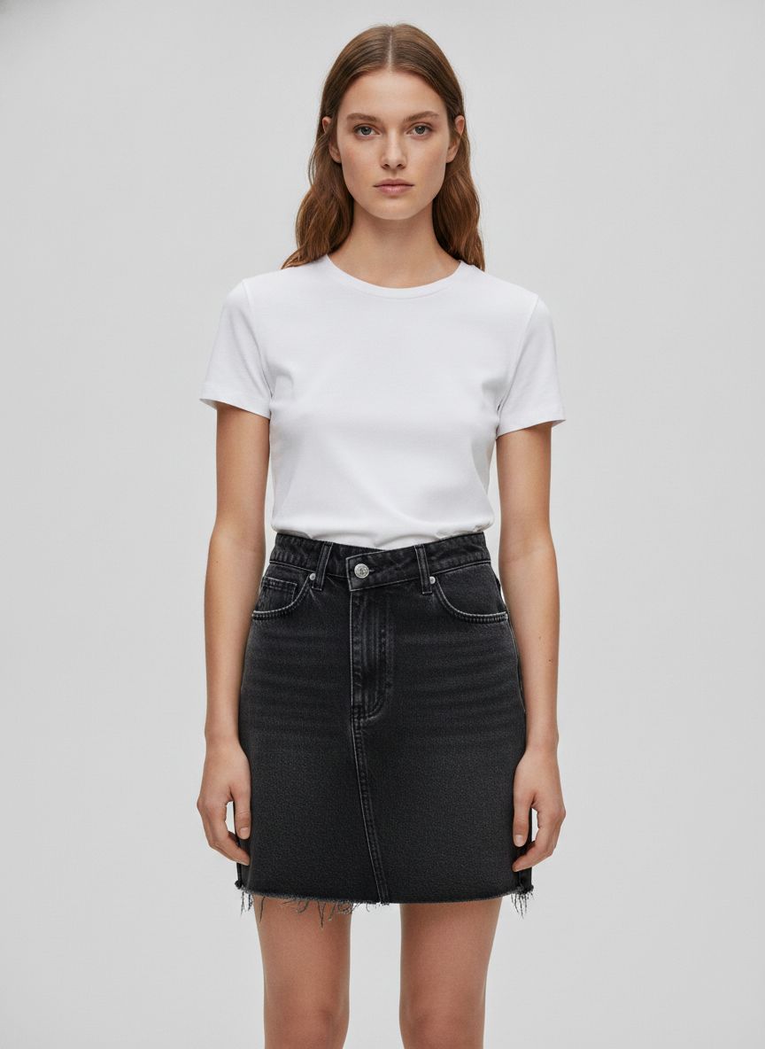 Saia Jeans Reta