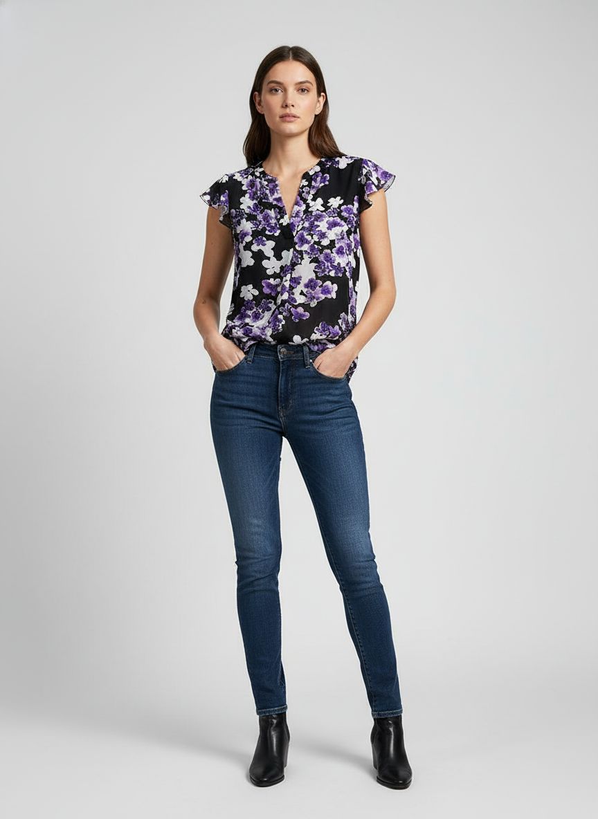 Blusa Sem Manga Flores