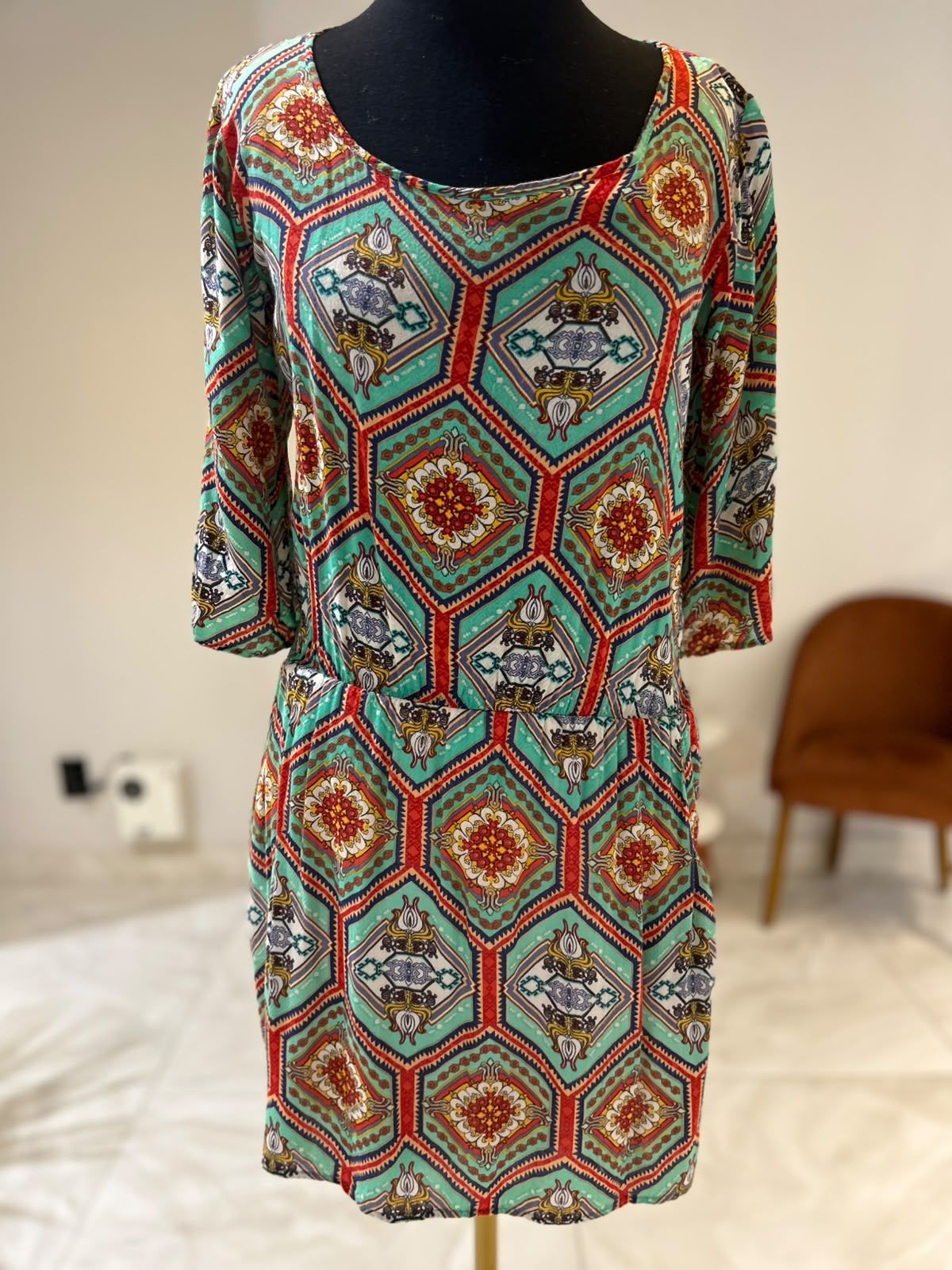 Vestido Curto Meia Manga