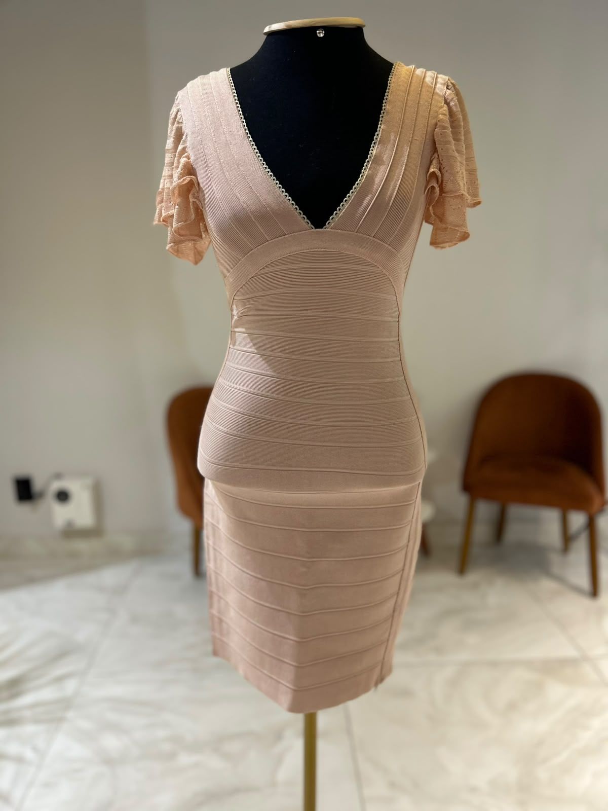 Vestido Bandage Manga Tricot
