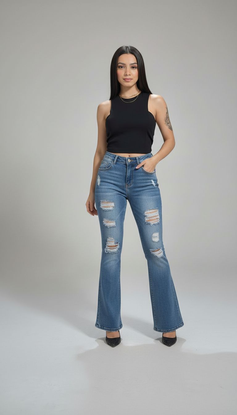 Calça Jeans Flare