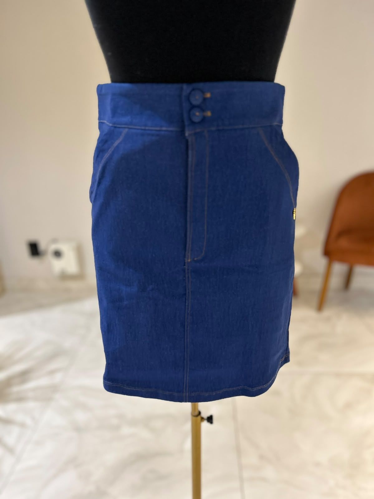 Saia Jeans Elastano