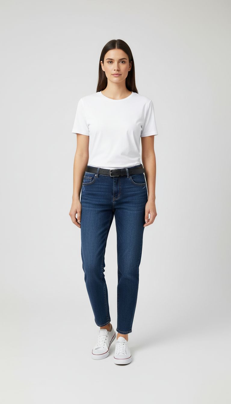 Calça Jeans Cropped