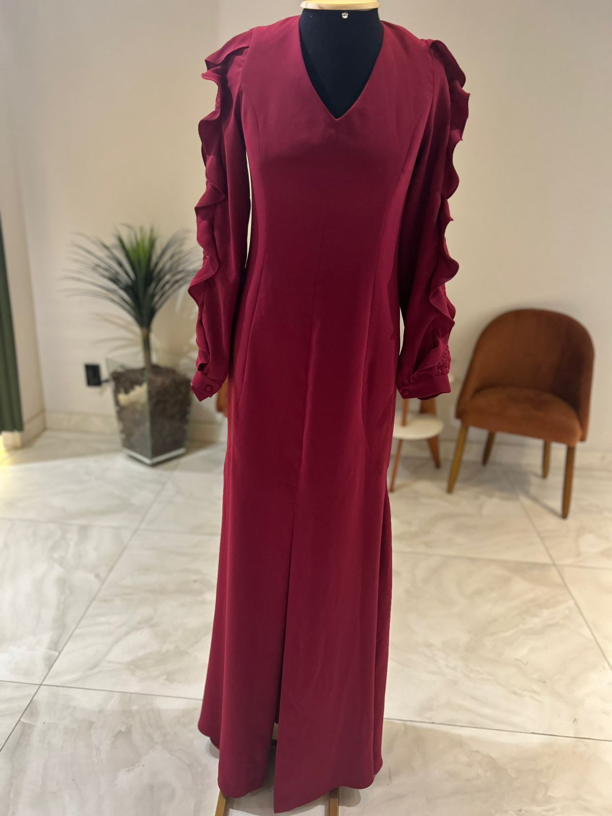 Vestido Longo Manga Longa