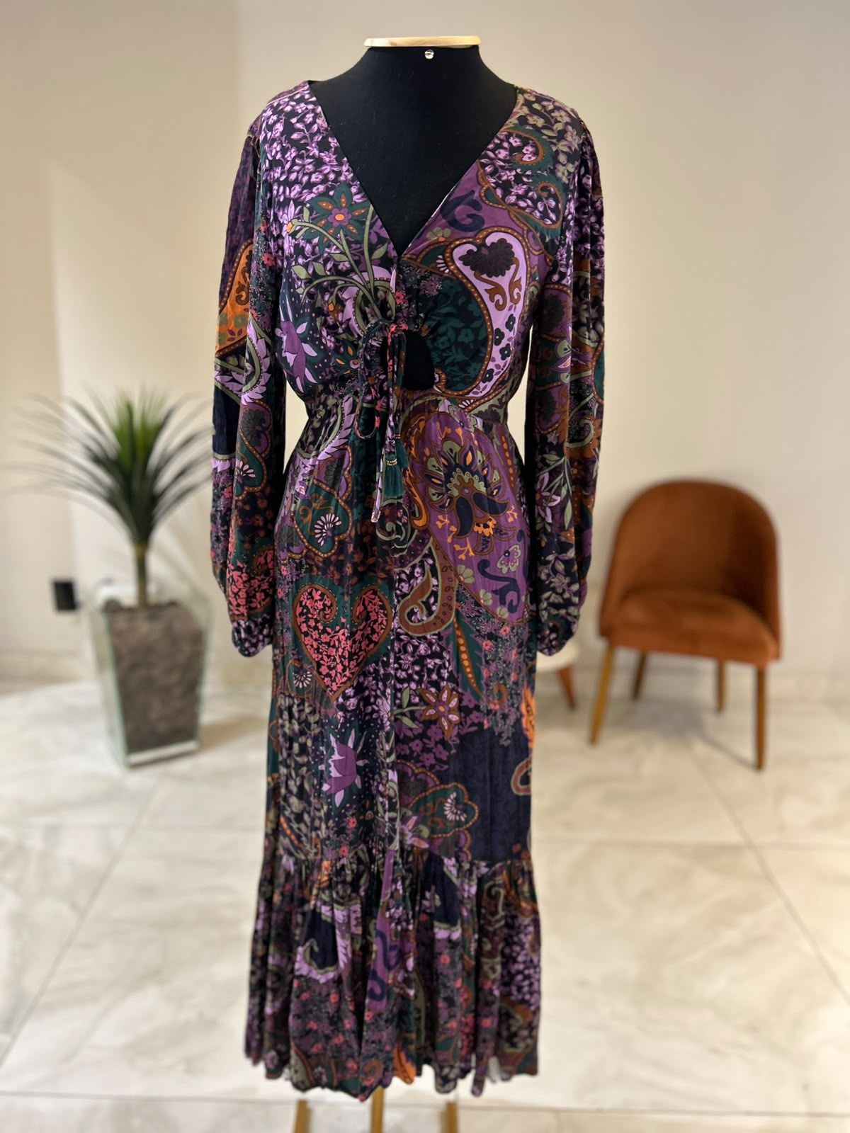 Vestido Midi Manga Longa