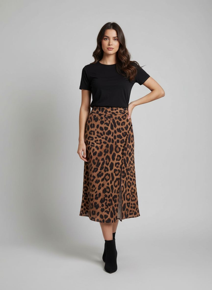Saia Midi Animal Print
