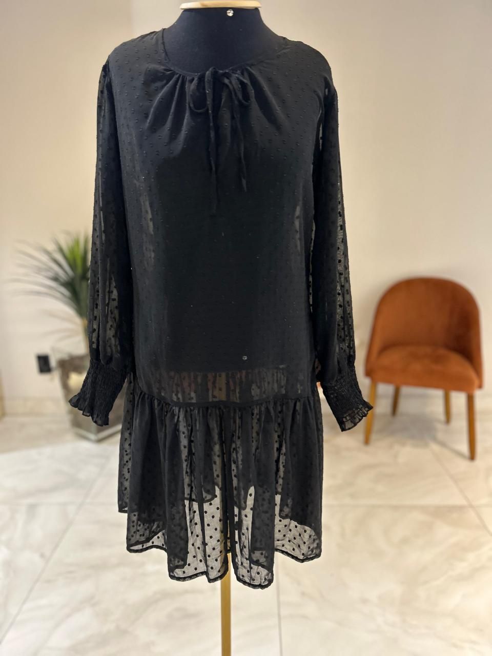 Vestido Transparencia Poá