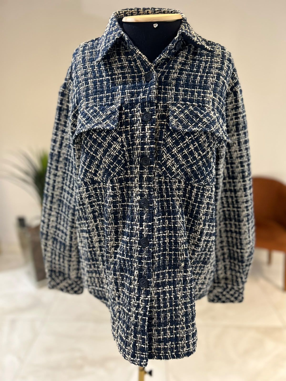 Camisa Casaco Tipo Tweed