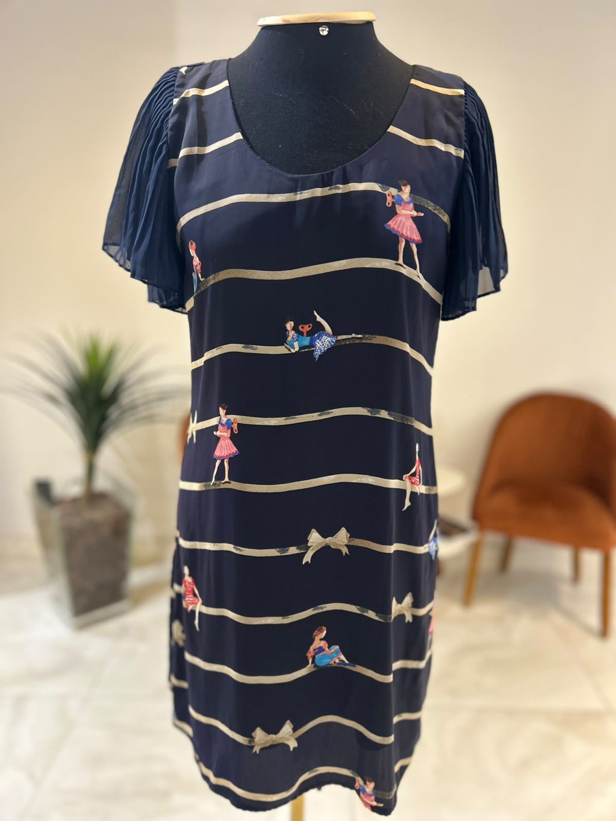 Vestido Manga Plissada